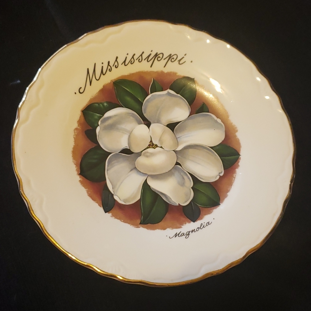 Mississippi Magnolia Flower Collector Plate State